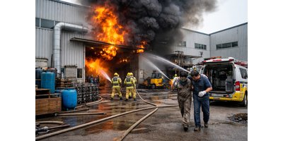 엘리베이터 부품 공장 화재… 작업자 2명 부상, 원인 조사 중